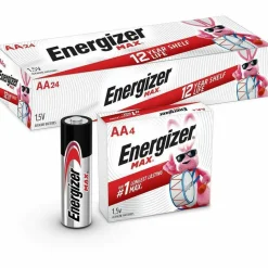 Energizer MAX AA Alkaline Batteries, 1.5 V, 4/Pack, 6 Packs/Box