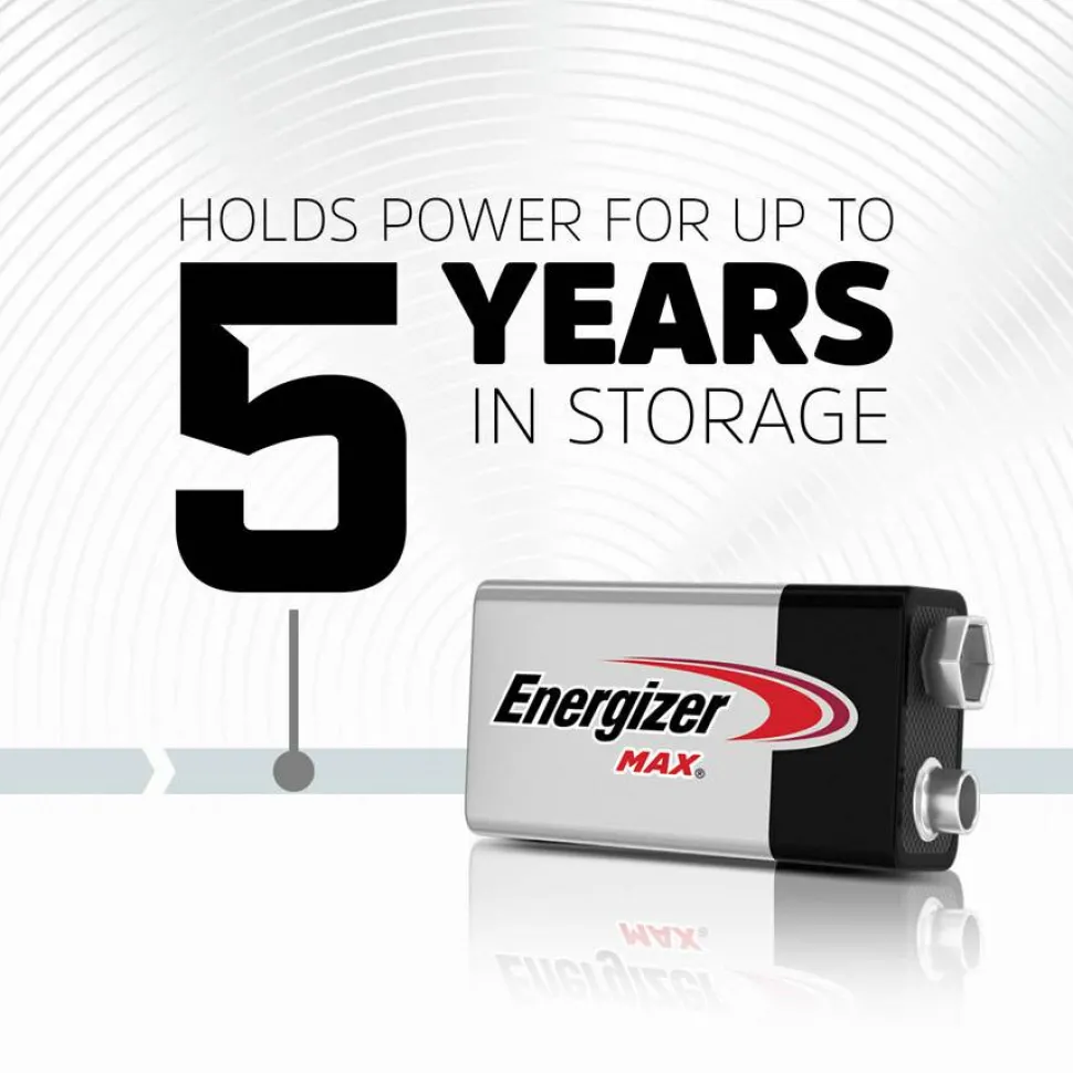 Energizer Max 9-Volt Alkaline Batteries, Pack Of 2
