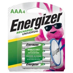 Energizer Rechargeable NiMH AAA Batteries, Pack Of 4