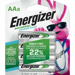 Energizer Rechargeable NiMH AA Batteries, Pack Of 8