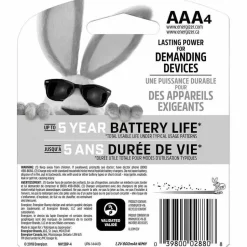 Energizer Recharge Power Plus Rechargeable AAA Battery 4-Packs - For Multipurpose - Battery Rechargeable - AAA - 850 mAh - 4/Pack - 4 / Carton