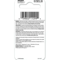 Energizer 357/303 Silver Oxide Button Battery, 3 Pack