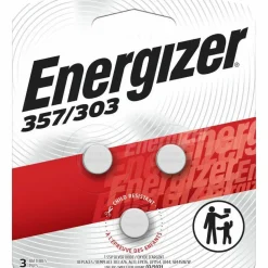 Energizer 357/303 Silver Oxide Button Battery, 3 Pack