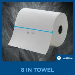 enMotion Flex Paper Towel Rolls, 1-Ply, White, 8.2
