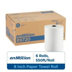 enMotion Flex Paper Towel Rolls, 1-Ply, White, 8.2