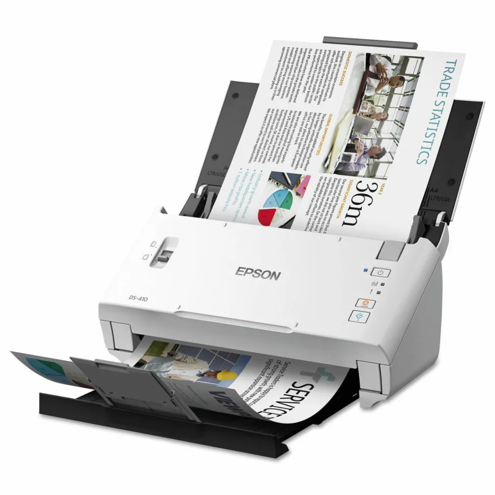 Epson DS410 Document Scanner, 600 dpi Optical Resolution, 50-Sheet Duplex Auto Document Feeder