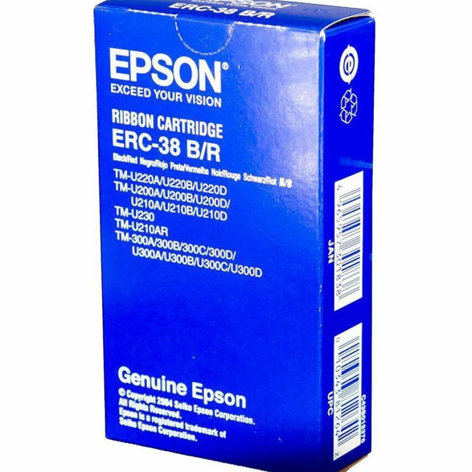 Epson ERC-38BR Black/Red Fabric Ribbon