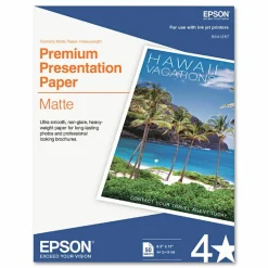 Epson Premium Presentation Paper, White, Letter (8.5