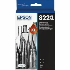 Epson 822XL DuraBrite Black High-Yield Ink Cartridge, T822XL120-S