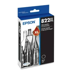 Epson 822XL DuraBrite Black High-Yield Ink Cartridge, T822XL120-S