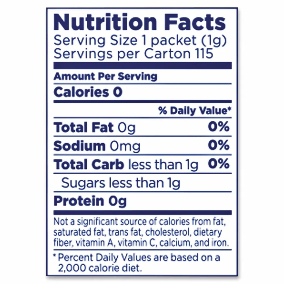 Equal Zero Calorie Sweetener, 0.04 oz Packet, 2,000/Carton
