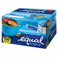 Equal Zero Calorie Sweetener, 0.04 oz Packet, 500/Box