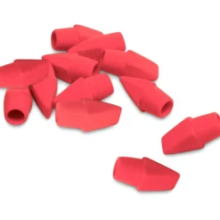 Eraser Caps, Red, Pack Of 12 Eraser Caps