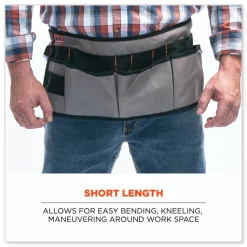 ergodyne Arsenal 5707 Canvas Waist Apron, 14 Compartments, 25.5 x 34, Canvas, Gray