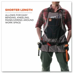 ergodyne Arsenal 5704 Canvas Tool Apron, 22 Compartments, 25.5 x 28, Canvas, Gray