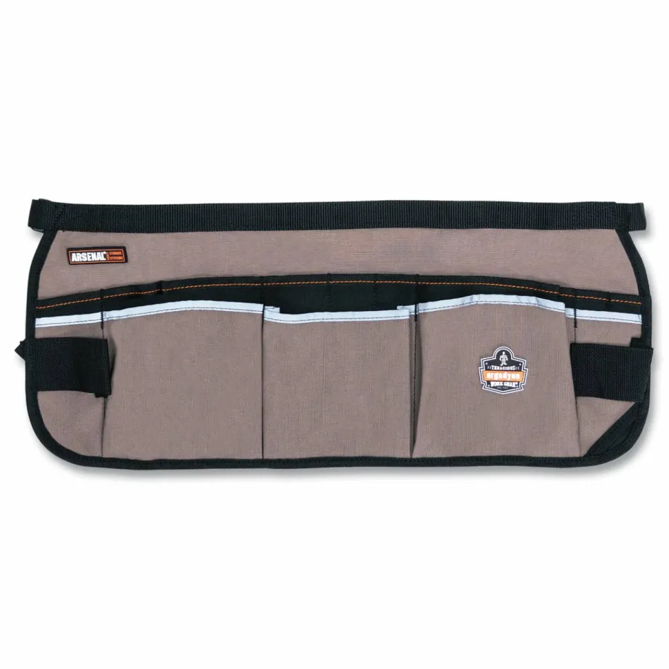 ergodyne Arsenal 5706 13-Pocket Waist Apron, 13 Compartments, 23 x 9, Canvas, Gray