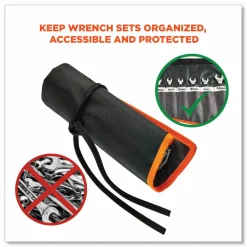 ergodyne Arsenal 5873 Polyester Wrench Roll Up, 14 Compartments, 26.5 x 16.5, Polyester, Black
