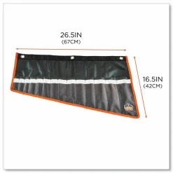 ergodyne Arsenal 5873 Polyester Wrench Roll Up, 14 Compartments, 26.5 x 16.5, Polyester, Black