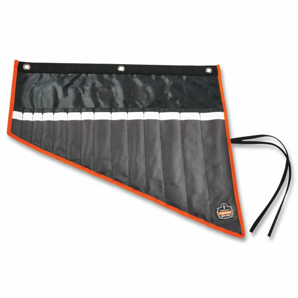 ergodyne Arsenal 5873 Polyester Wrench Roll Up, 14 Compartments, 26.5 x 5, Polyester, Black