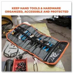 ergodyne Arsenal 5871 Polyester Tool Roll Up, 21 Compartments, 27 x 14, Polyester, Black