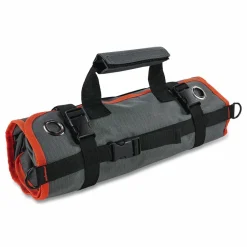 ergodyne Arsenal 5874 Roll Up Tool Bag with Zipper Pockets, 5 Zippered Pockets, 7 Tool Slots, 1 x 27 x 16, Polyester, Gray