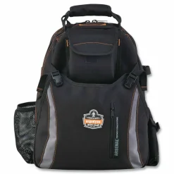 ergodyne Arsenal 5843 Tool Backpack Dual Compartment, 26 Compartments, 8.5 x 13.5 x 18, Ballistic Polyester, Black/Gray
