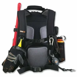 ergodyne Arsenal 5843 Tool Backpack Dual Compartment, 26 Compartments, 8.5 x 13.5 x 18, Ballistic Polyester, Black/Gray