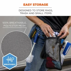 ergodyne Arsenal 5718 Zippered Mesh Wash Bag, 8 x 10, Polyester, Black, 10/Pack