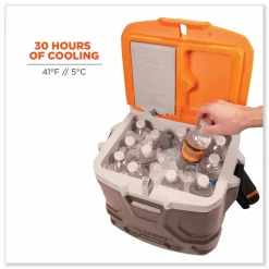 ergodyne Chill-Its 5170 17-Quart Industrial Hard Sided Cooler, Orange/Gray, 30/Pallet