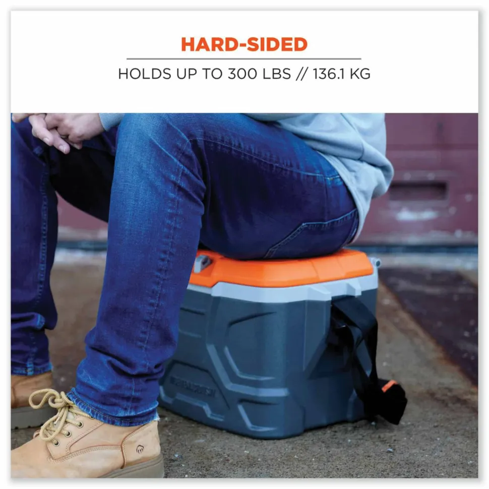 ergodyne Chill-Its 5170 17-Quart Industrial Hard Sided Cooler, Orange/Gray, 30/Pallet