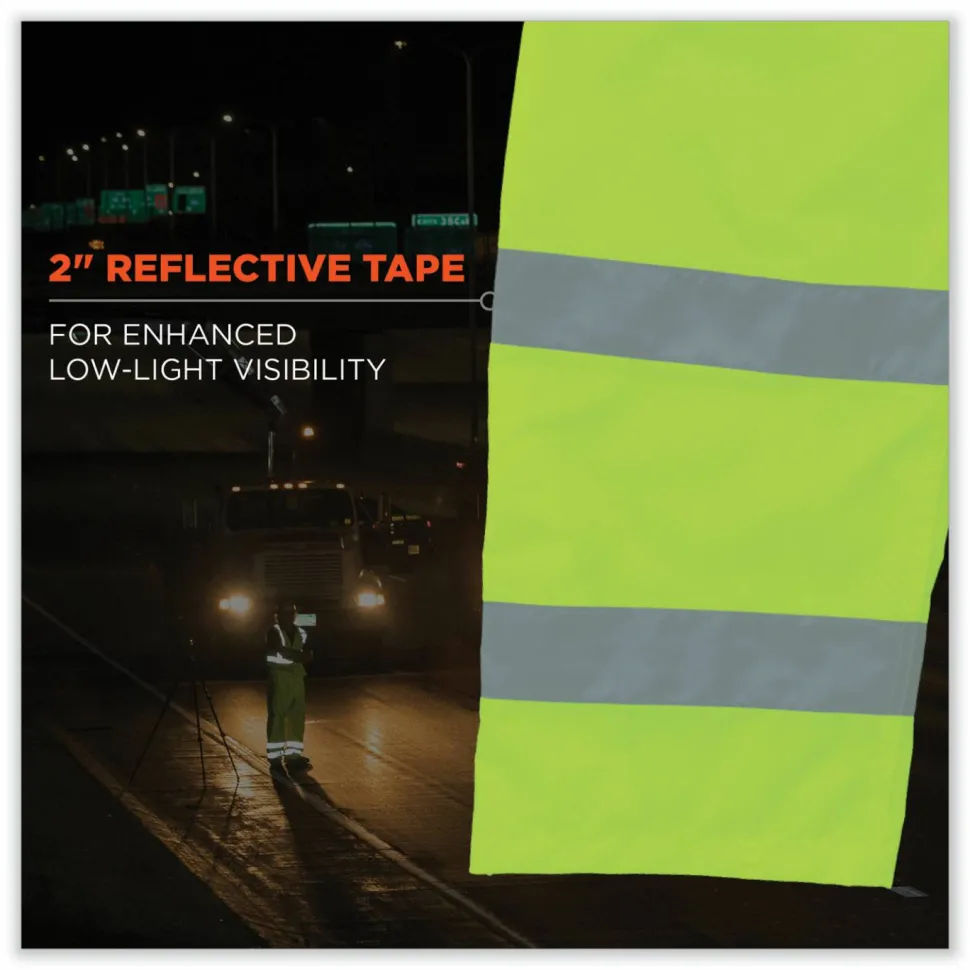 ergodyne GloWear 8915 Class E Hi-Vis Rain Pants, Small, Lime
