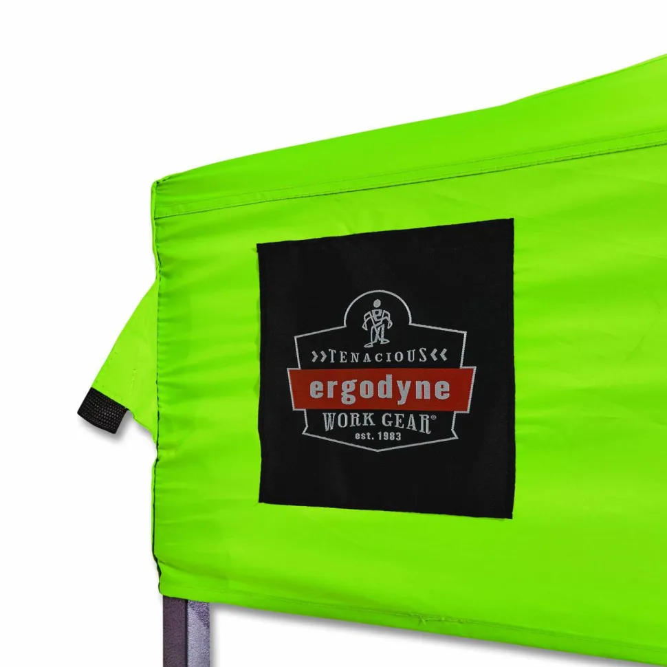ergodyne SHAX 6001 Lightweight Pop-Up Tent, 10 ft x 10 ft, Polyester/Steel, Lime