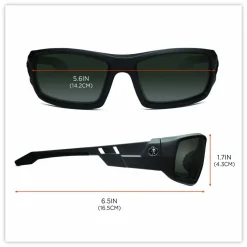 Ergodyne Skullerz Safety Glasses, Odin, Matte Black Frame Smoke Lens
