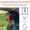 ergodyne Squids 3172 Anchor Strap Hook and Loop Closure for Tool Tethering, 5 lb Max Working Capacity, 5" Long, Orange, 2/Pack