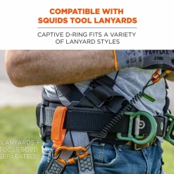 ergodyne Squids 3172 Anchor Strap Hook and Loop Closure for Tool Tethering, 5 lb Max Working Capacity, 5" Long, Orange, 2/Pack