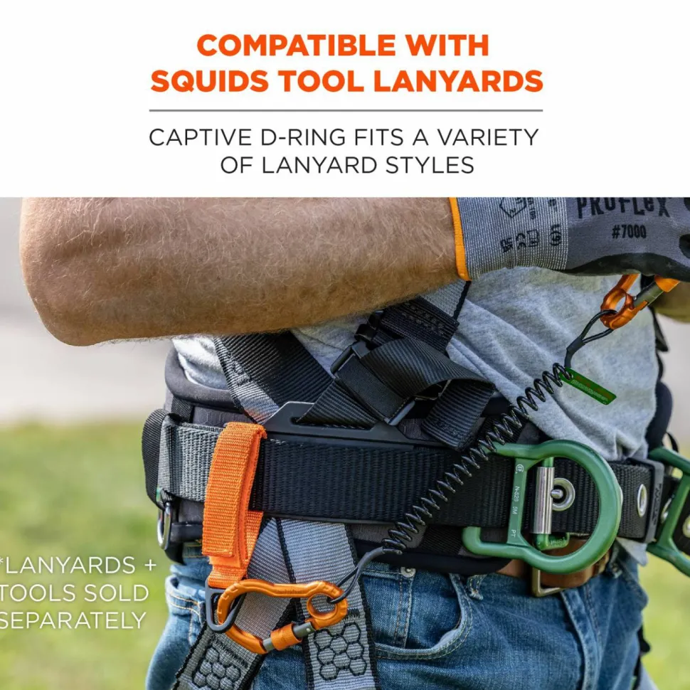 ergodyne Squids 3172 Anchor Strap Hook and Loop Closure for Tool Tethering, 5 lb Max Working Capacity, 5" Long, Orange, 2/Pack