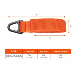 ergodyne Squids 3172 Anchor Strap Hook and Loop Closure for Tool Tethering, 5 lb Max Working Capacity, 5