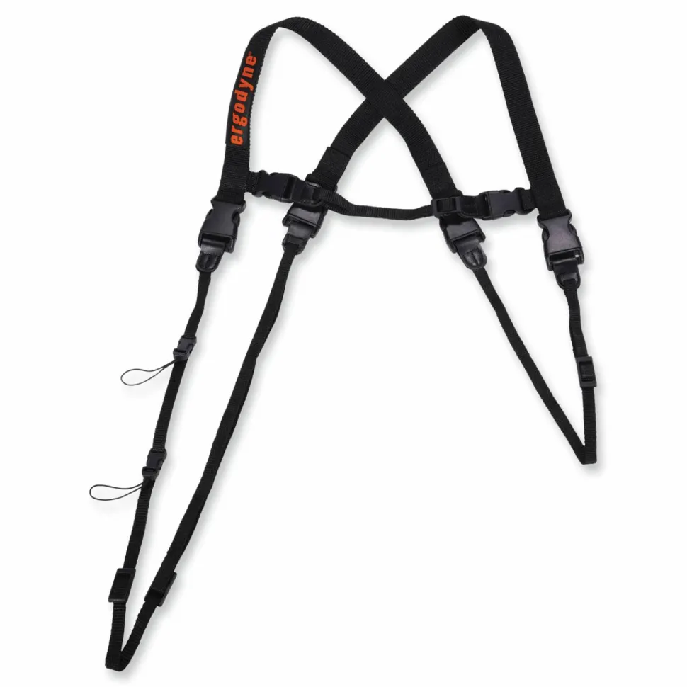 ergodyne Squids 3132 Barcode Scanner Lanyard Harness, X-Large: 23" Arm Strap, 46" Lanyard Strap, Black