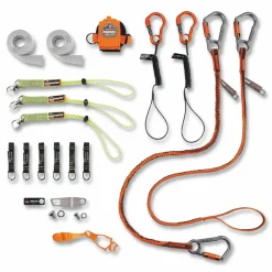 ergodyne Squids 3184 Concrete Finisher + Mason Tool Tethering Kit, Assorted Max Working Capacities, Lengths and Colors
