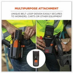ergodyne Squids 5540 Handheld Barcode Scanner Holster with Belt Loop, Large, 2.75x3.5x8, Polyester, Gray