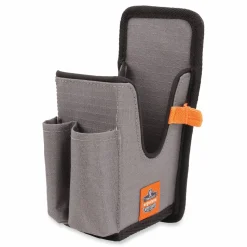 ergodyne Squids 5541 Handheld Barcode Scanner Holster with Belt Clip, Large, 2 Compartments, 2.75 x 3.5 x 8, Polyester,Gray