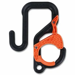 ergodyne Squids 3178 Locking Aerial Bucket Hook, Tethering Point, 9.06 x 7.09 x 2.17, Black/Orange, Supports 40 lbs