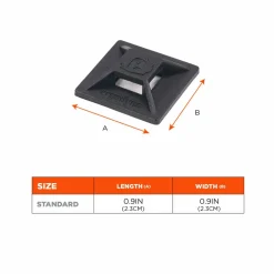 ergodyne Squids 3701 Mini Adhesive Mount Replacements, 2 lb Max Safe Working Capacity, 0.9