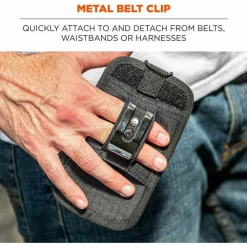 ergodyne Squids 5544 Phone Style Scanner Holster with Belt Clip and Loops, 1 Compartment, 3.75 x 1 x 6.5, Polyester,Black