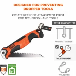 ergodyne Squids 3785 Split Ring Tool Attachment, 2 lb Max Working Capacity, 1.5