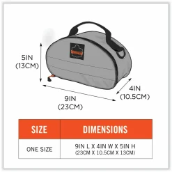 ergodyne Arsenal 5187 Clamshell Half Respirator Bag with Zipper Closure, 4 x 9 x 5, Gray