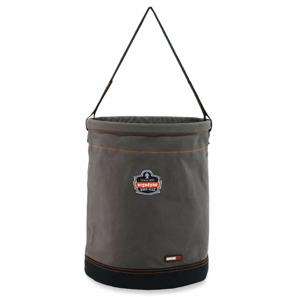 ergodyne Arsenal 5935 Extra-Large Web Handle Canvas Hoist Bucket, 150 lb, Gray