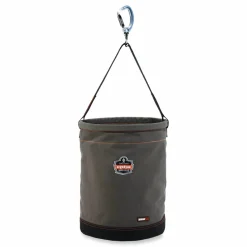 ergodyne Arsenal 5945 Extra-Large Swiveling Carabiner Canvas Hoist Bucket, 150 lb, Gray
