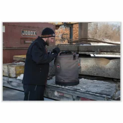 ergodyne Arsenal 5945 Extra-Large Swiveling Carabiner Canvas Hoist Bucket, 150 lb, Gray