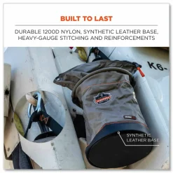 ergodyne Arsenal 5973 Hoist Bucket Tool Bag with D-Rings and Zipper Top, 150 lb, Gray